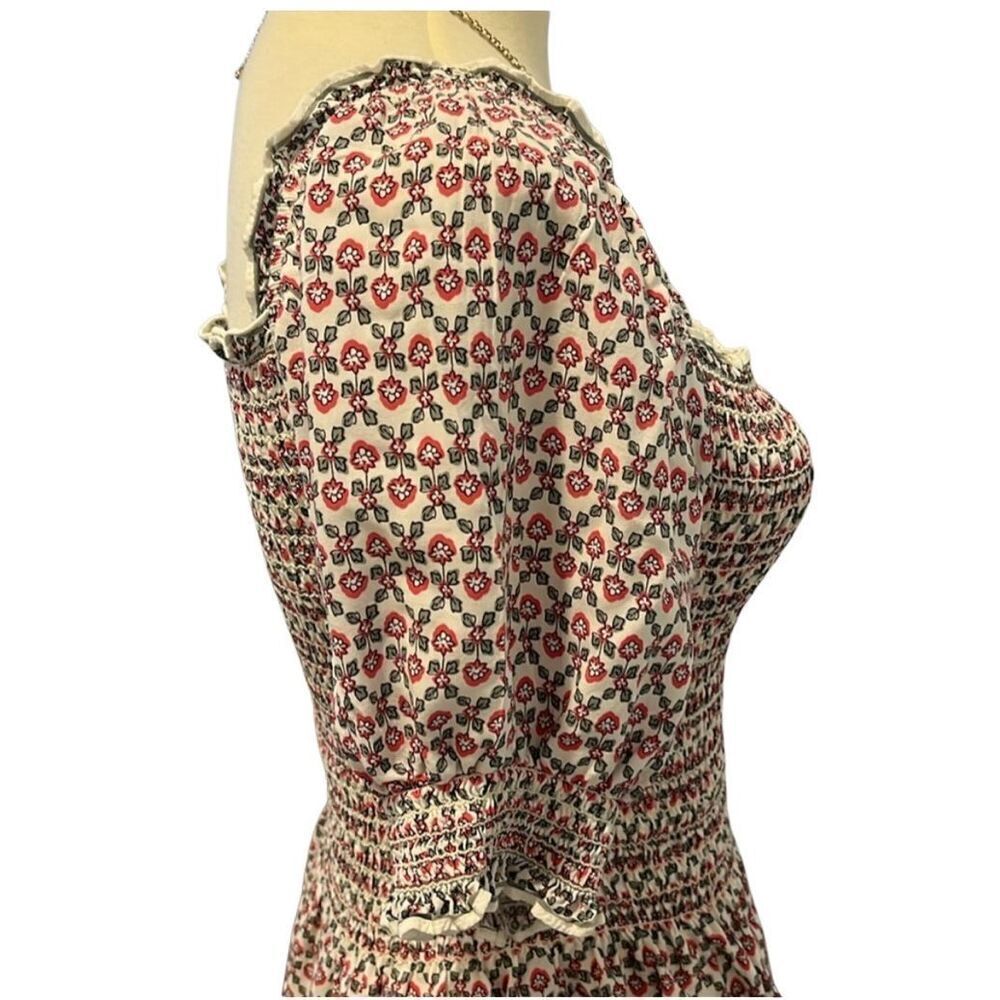 MAX STUDIO | pink gray white peplum top M - Picture 4 of 7